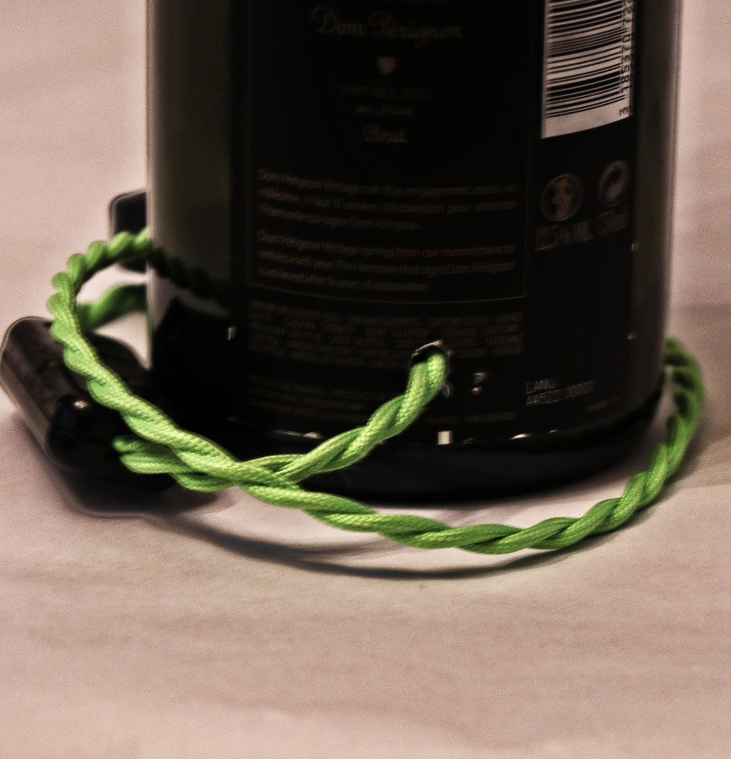 Lampada champagne "Luminor" con paralume verde