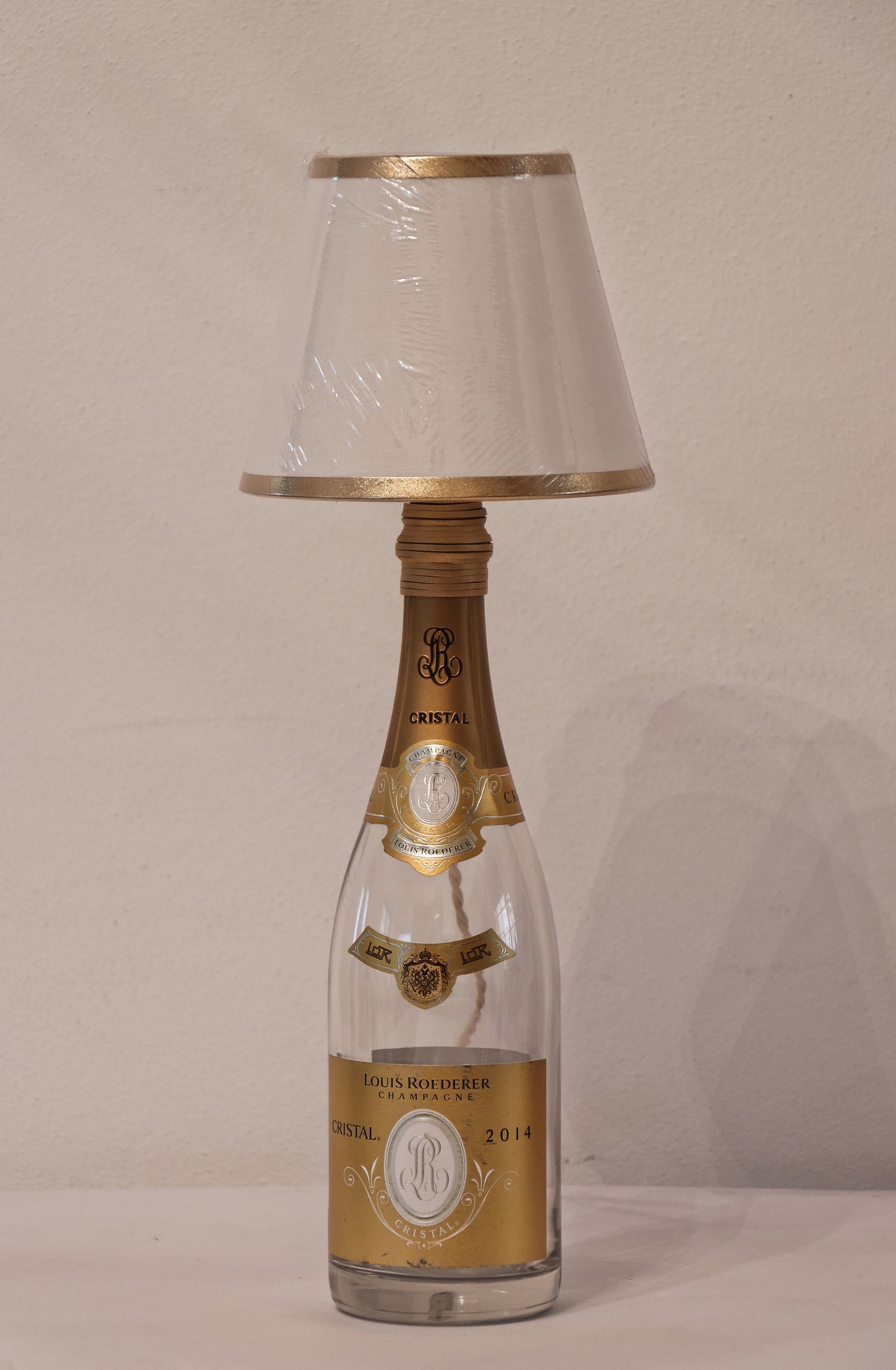 Lampada champagne con paralume