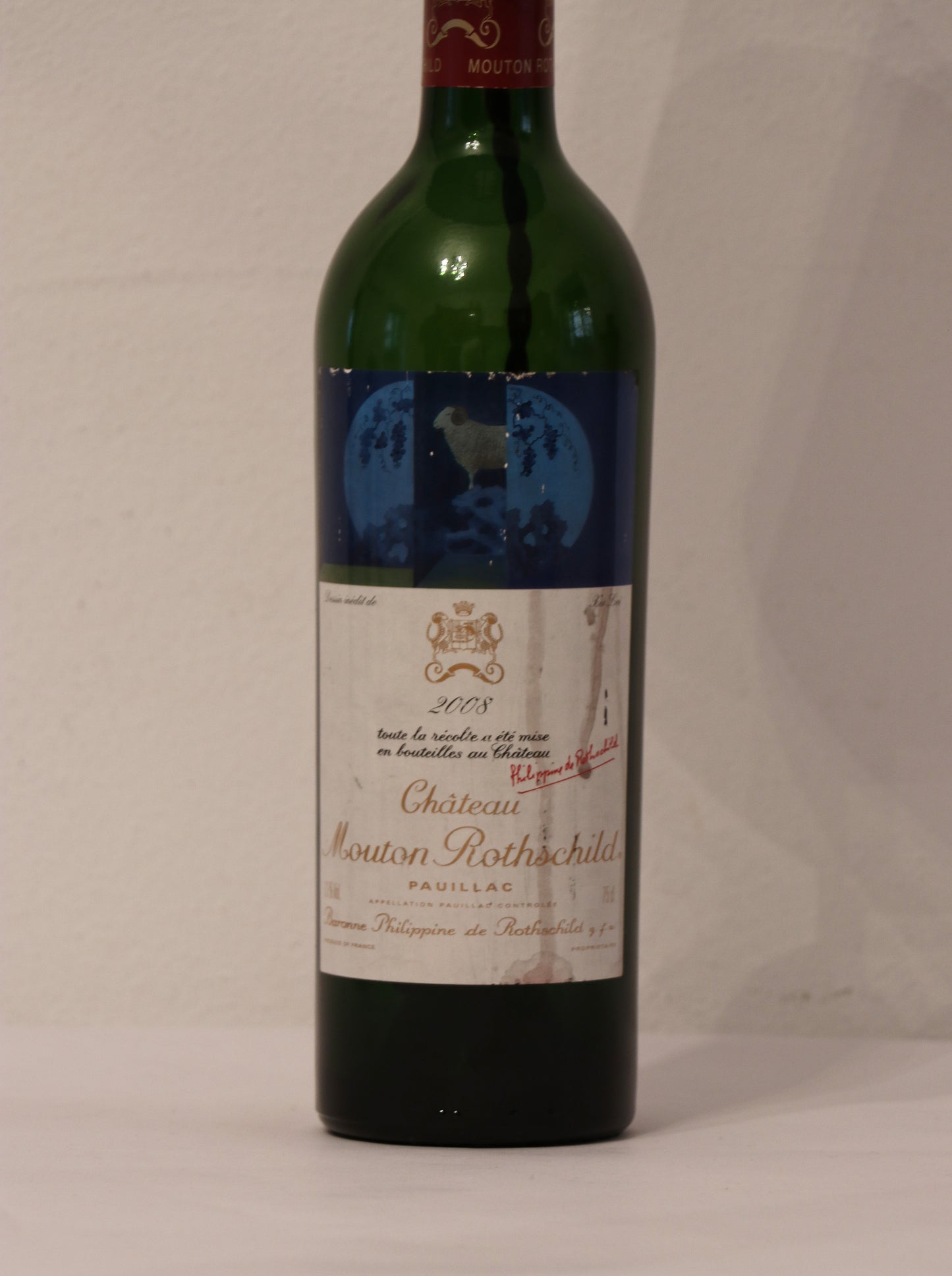 Lampada Château Mouton con paralume blu