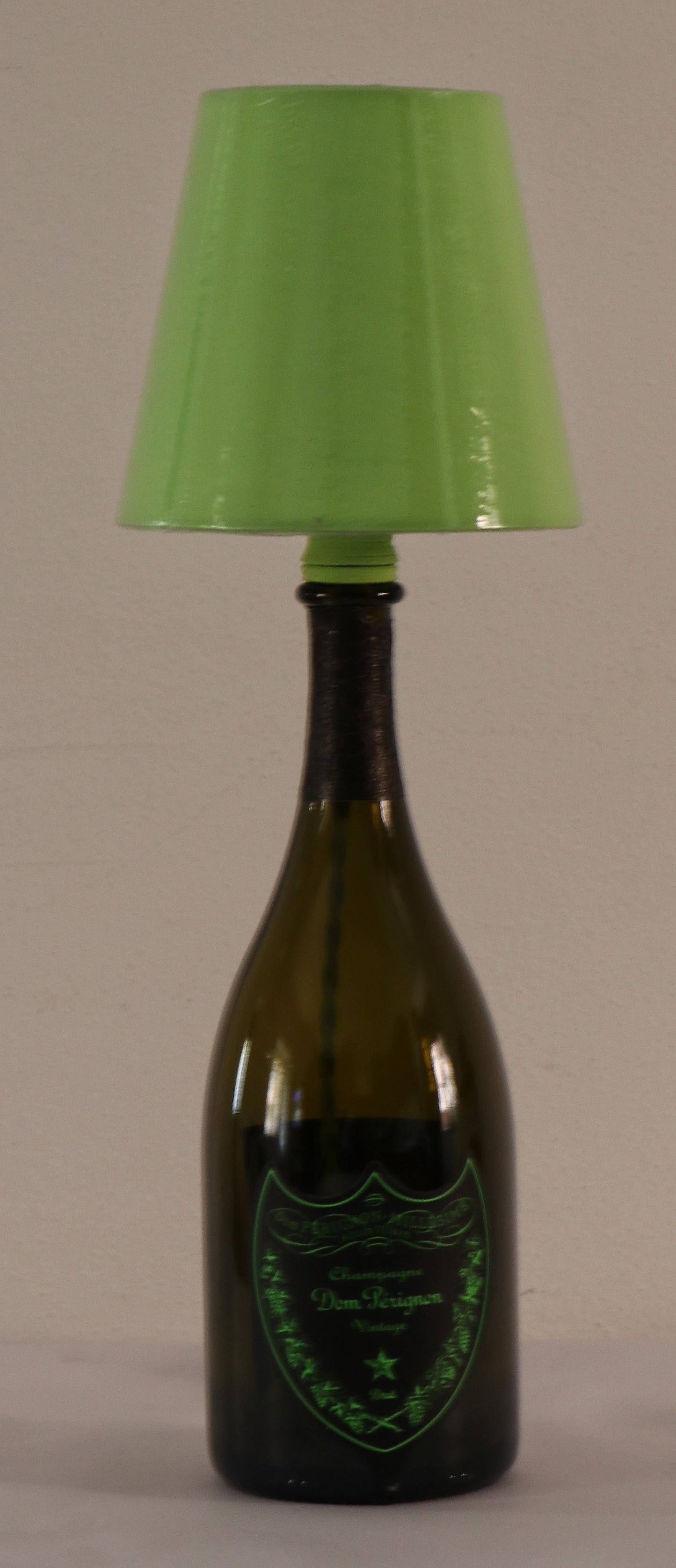 Lampada champagne "Luminor" con paralume verde