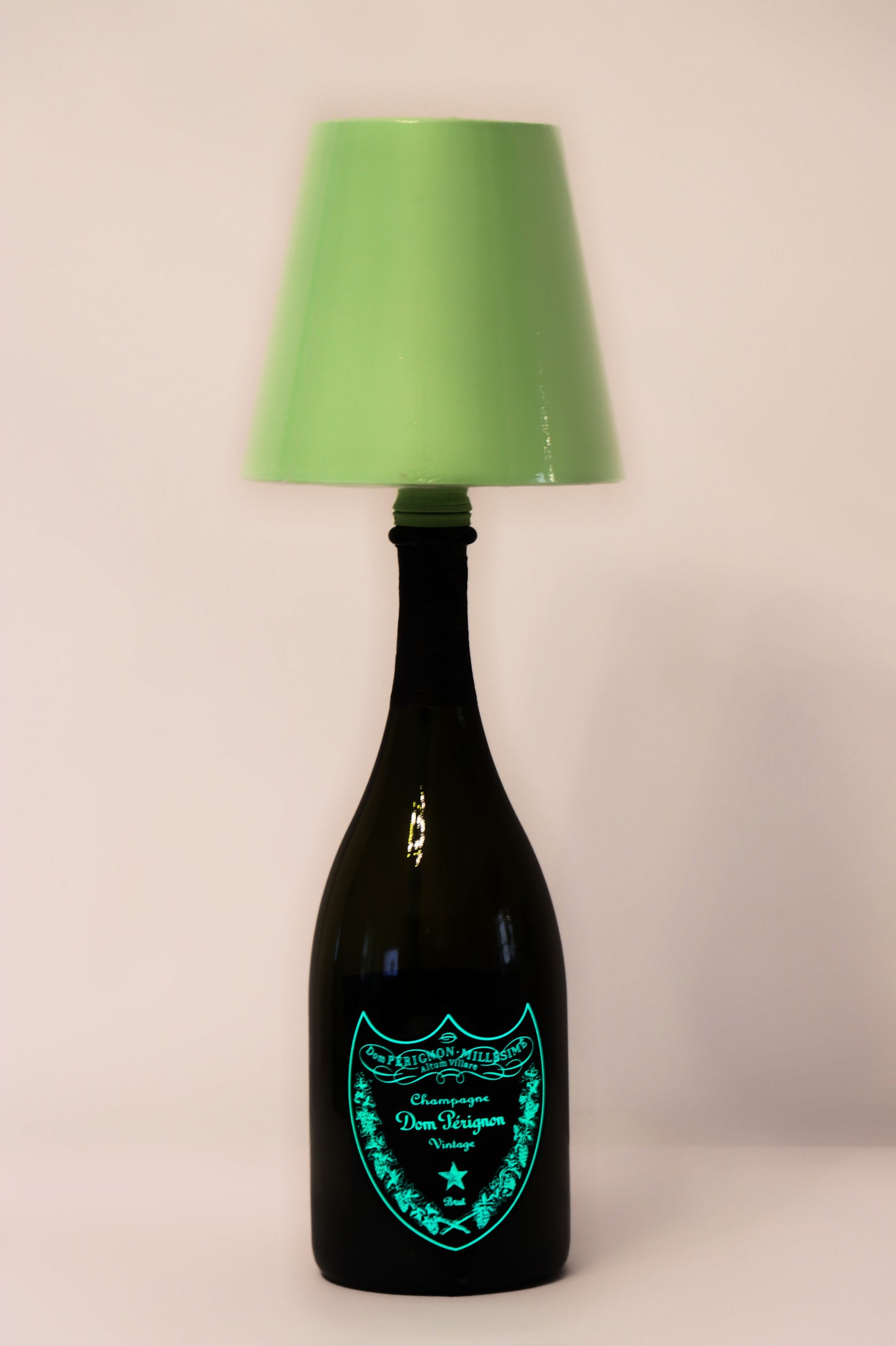 Lampada champagne "Luminor" con paralume verde