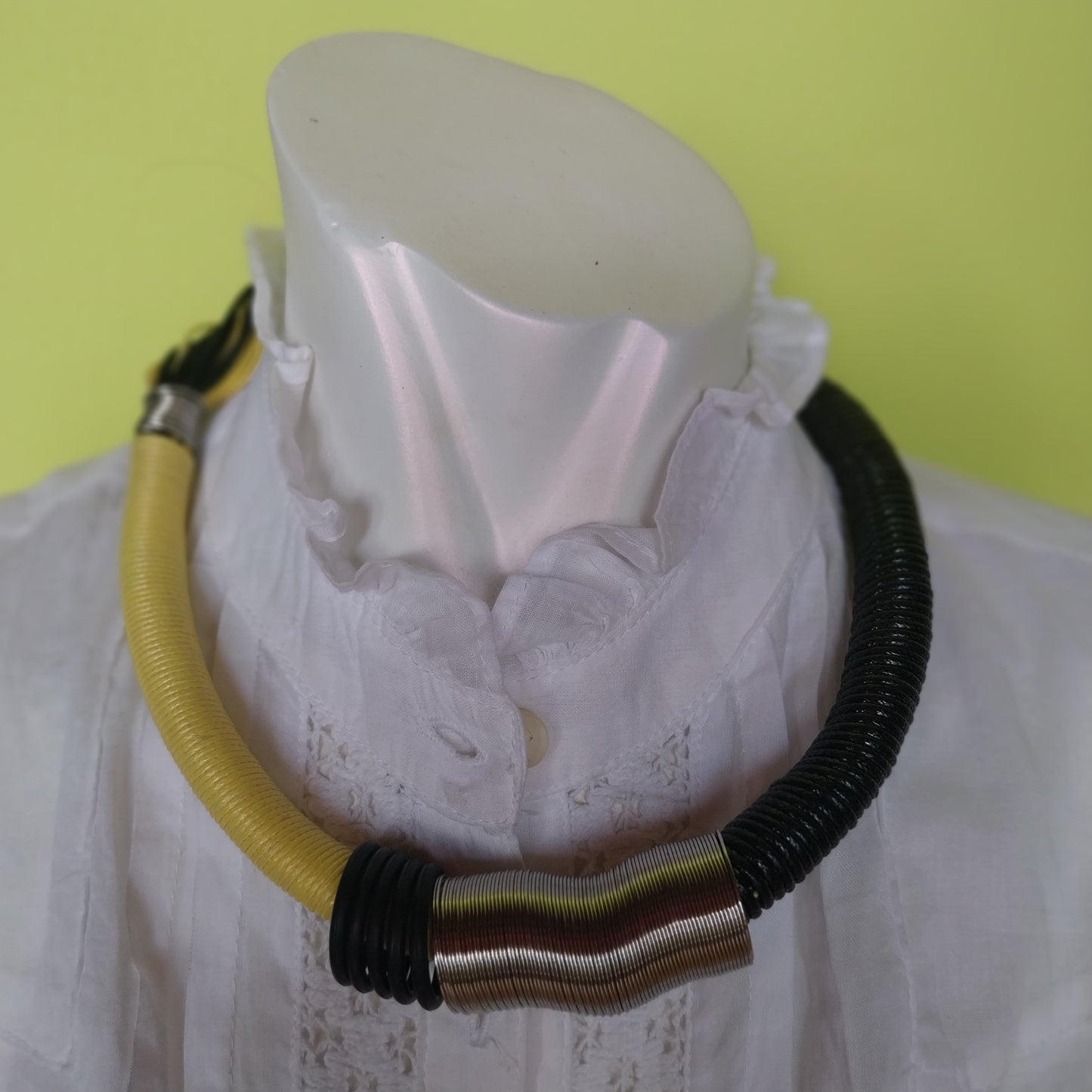 Close-up of Pank Necklace industrial inspired design