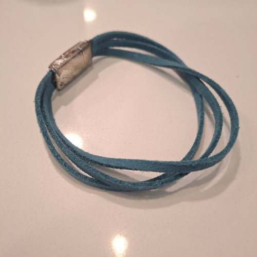Atlantis Bracelet braided design in blue suede