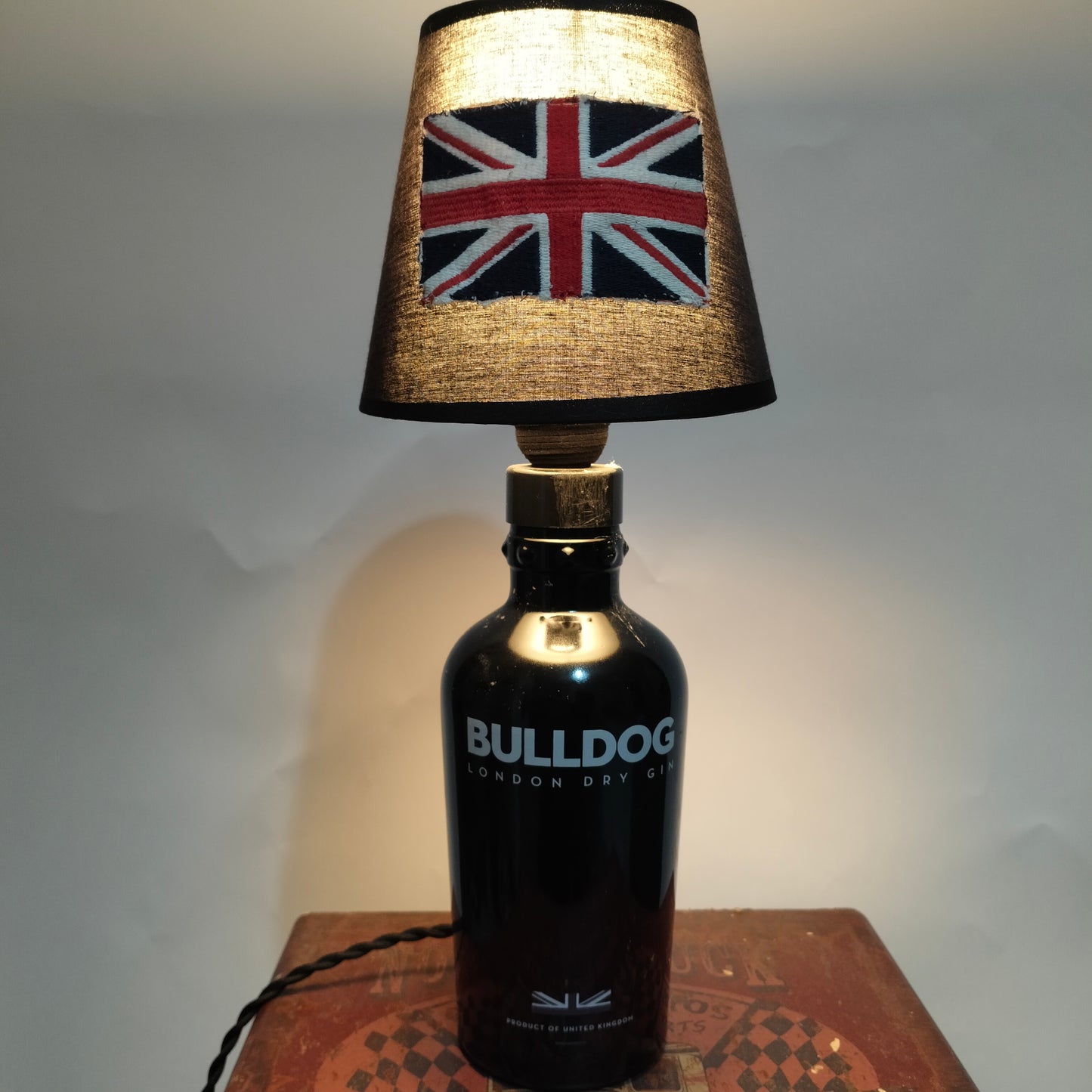 Detail of lamp socket and lampshade interior, handcrafted fitting